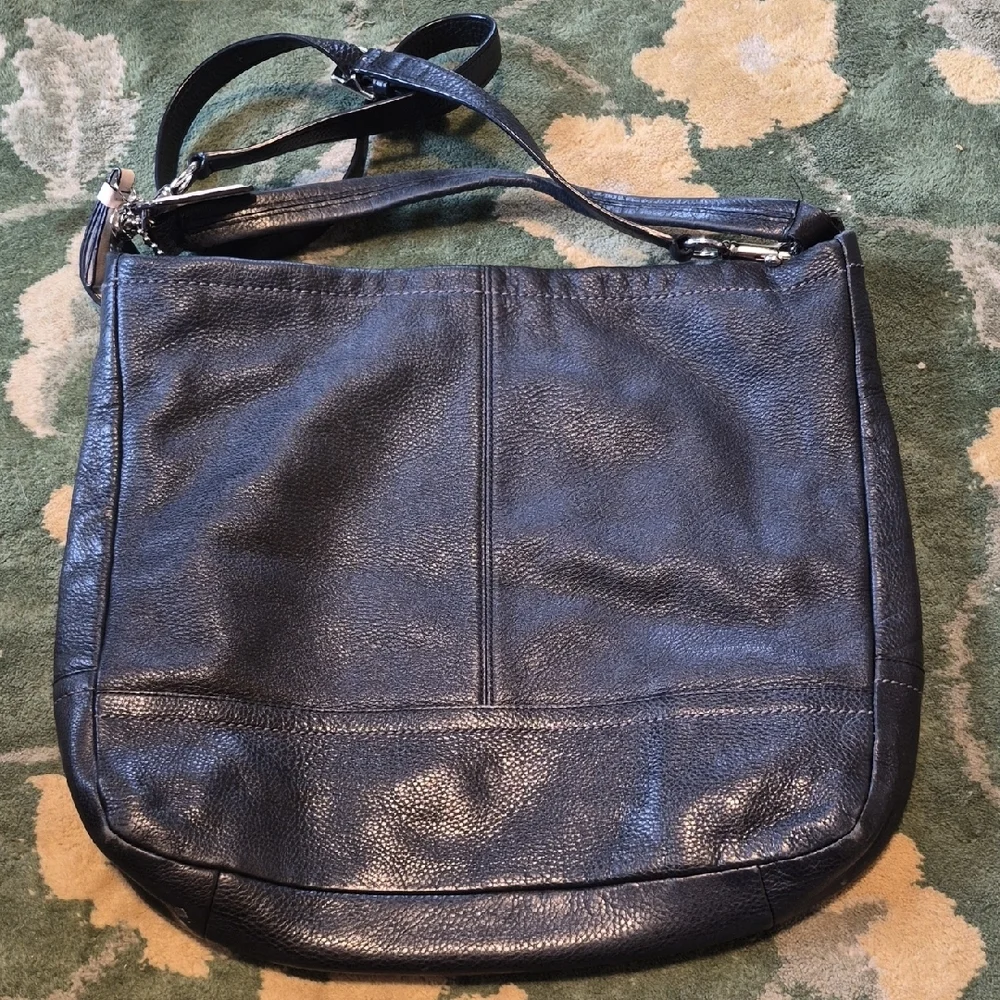Coach Black Pebbled Leather Crossbody Bag